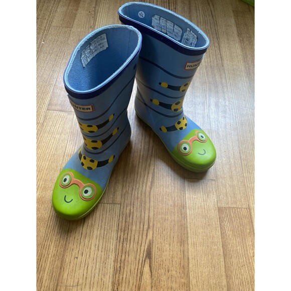 Hunter Other - Hunter Little Kids Rain Boot Blue Worm frog W/ Glasses Toddler Size US 13, UK 12
